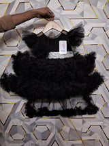 Baby Proud Black Color Party Wear Kids Baby Frock