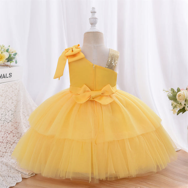 Yellow Color Net Party Wear Kids Baby Frock