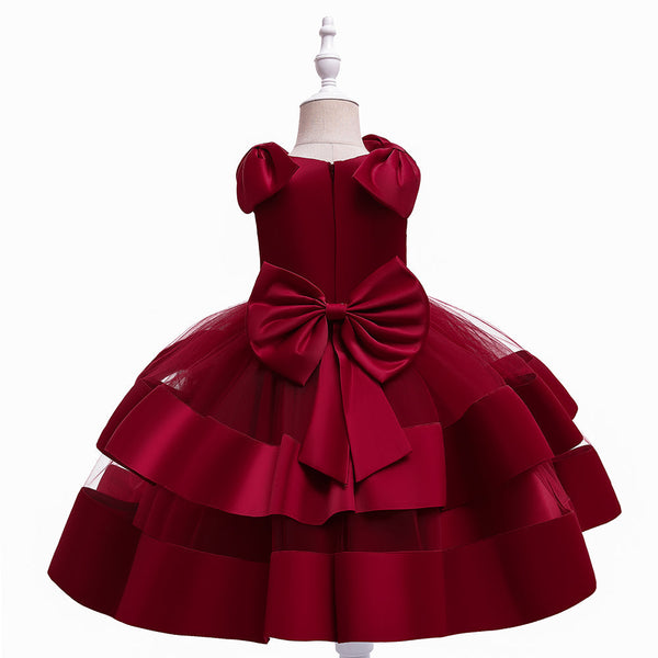 BABY PROUD MAROON COLOR FROCK WITH HAIR BAND