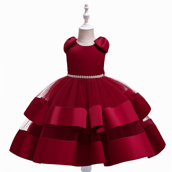 BABY PROUD MAROON COLOR FROCK WITH HAIR BAND