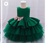 Baby Proud Dark Green Kids party Wear Dress