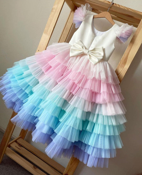 BABY PROUD MULTY COLOR FROCK WITH HAIR BAND